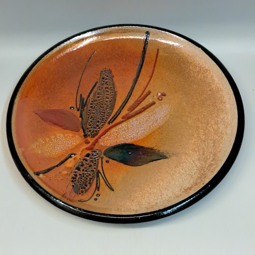 #240738 Raku Platter Glitter Glaze $95 at Hunter Wolff Gallery